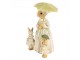 Dekorace králičí mamka s králíčky a paraplíčkem - 16*11*21 cm Clayre & Eef