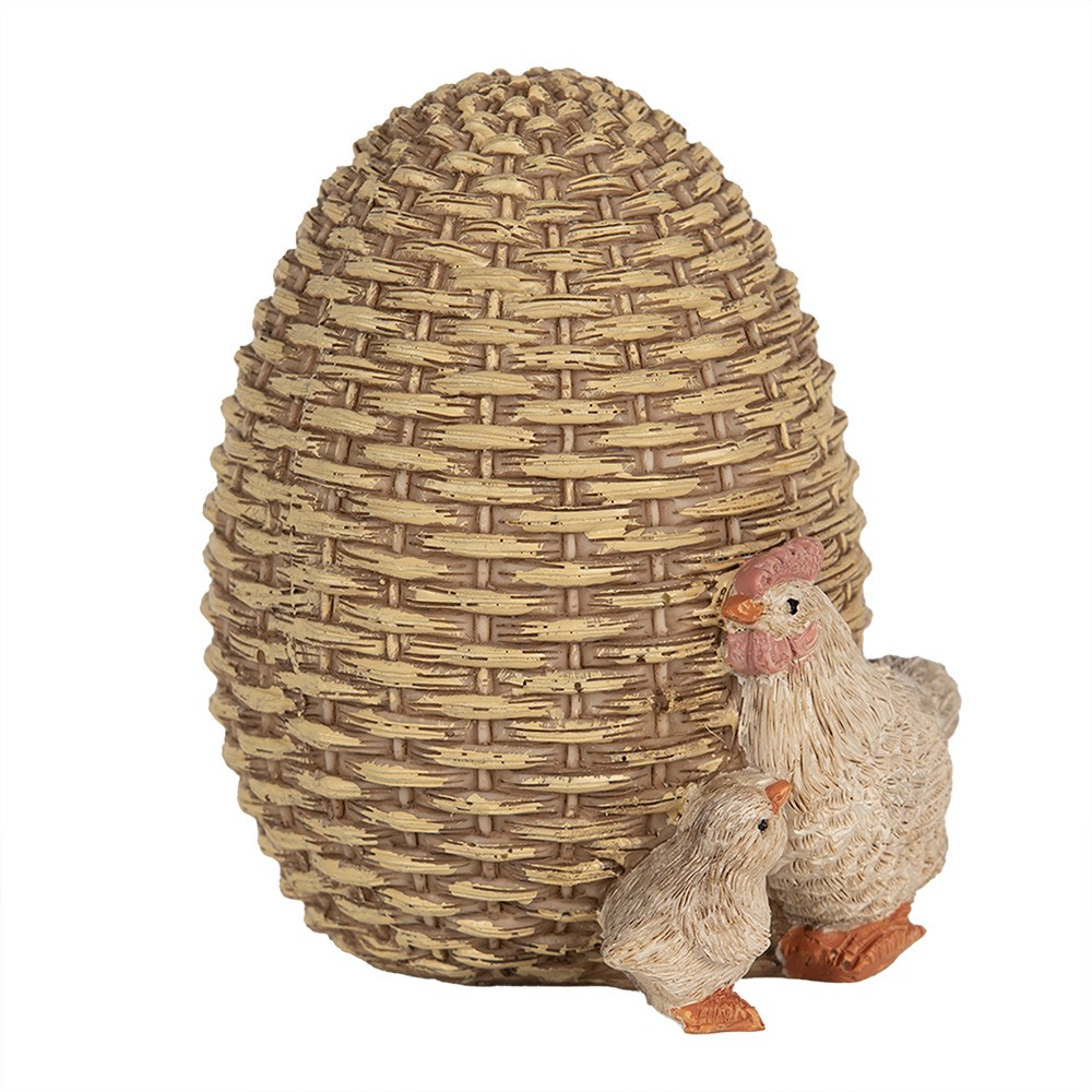 Dekorace hnědé vajíčko se slepičkou - 9*8*10 cm Clayre & Eef Dekorace hnědé vajíčko se slepičkou - 9*8*10 cm Clayre & Eef