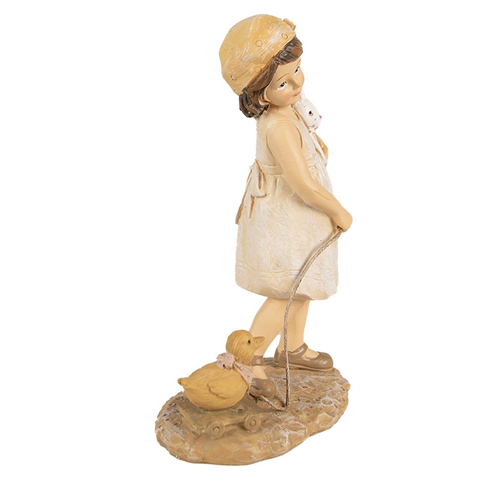 Dekorace děvčátko se zajíčkem a kačenkou - 10*6*15 cm Clayre & Eef Dekorace děvčátko se zajíčkem a kačenkou - 10*6*15 cm Clayre & Eef