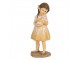 Dekorace děvčátko v šatičkách s králíčkem - 6*5*15 cm Clayre & Eef