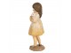 Dekorace děvčátko v šatičkách s králíčkem - 6*5*15 cm Clayre & Eef