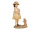 Dekorace děvčátko s kytičkou a králíčkem - 9*6*15 cm Clayre & Eef