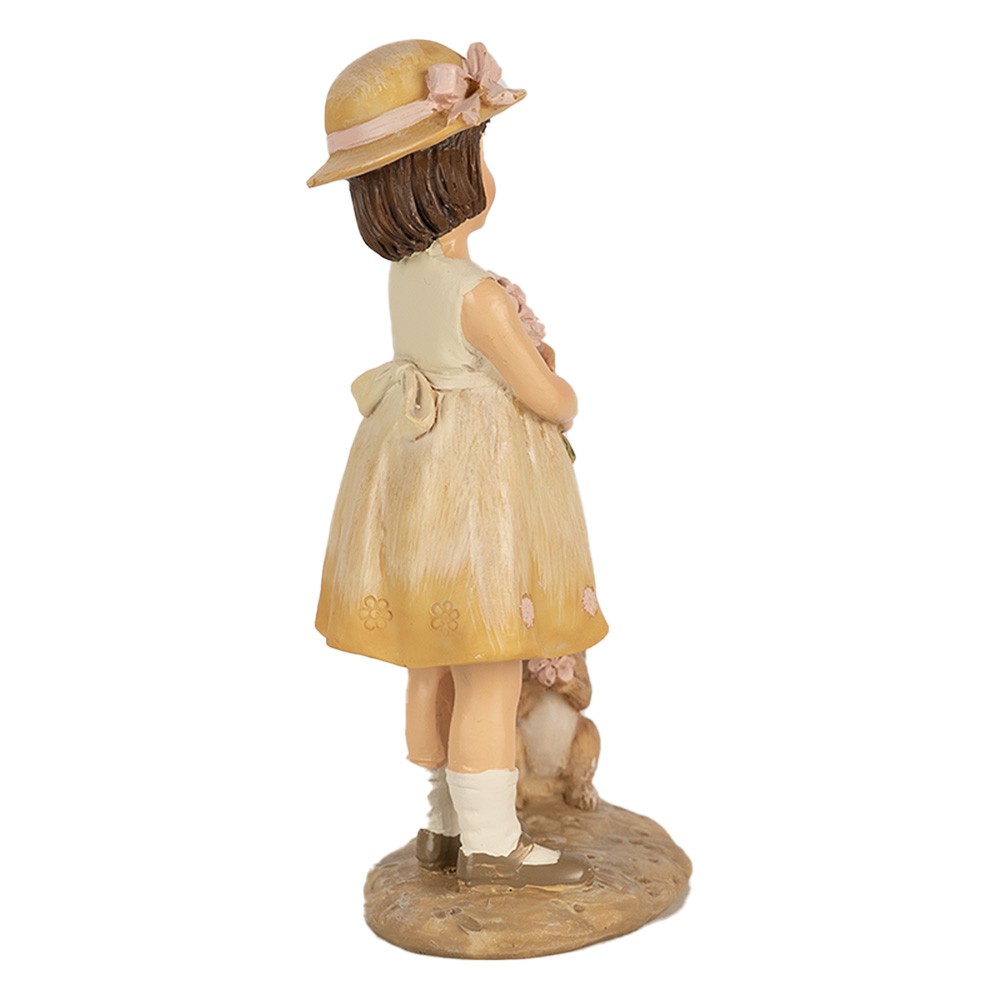 Dekorace děvčátko s kytičkou a králíčkem - 9*6*15 cm Clayre & Eef Dekorace děvčátko s kytičkou a králíčkem - 9*6*15 cm Clayre & Eef