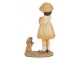 Dekorace děvčátko s kytičkou a králíčkem - 9*6*15 cm Clayre & Eef