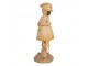 Dekorace děvčátko s kytičkou a králíčkem - 9*6*15 cm Clayre & Eef