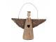 Dekorace závěsný dřevěný anděl Antique se srdíčkem - 8*2*14/18 cm Clayre & Eef