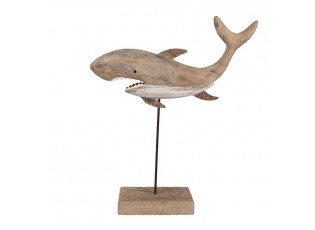 Dřevěná dekorativní soška žralok Shark na podstavci Nauticco - 34*8*39 cm