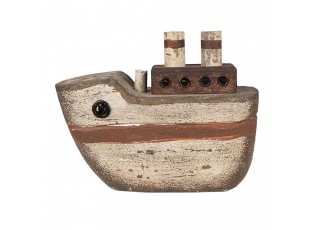 Dřevěná dekorace loď Nauticco - 15*6*12 cm