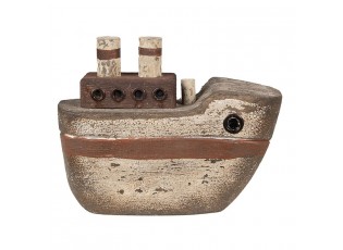Dřevěná dekorace loď Nauticco - 15*6*12 cm