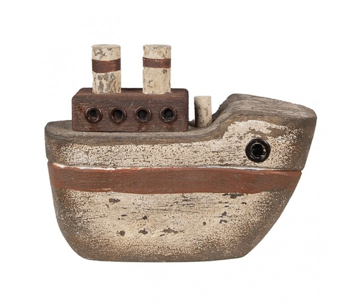 Dřevěná dekorativní dekorace loď - 15*6*12 cm Clayre & Eef