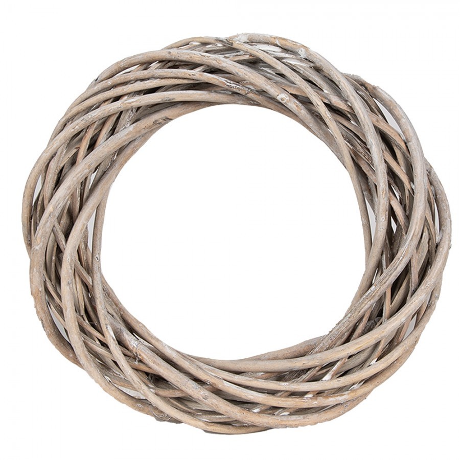 Přírodní šedý ratanový věnec Rattan XS - Ø 20*5 cm Clayre & Eef Přírodní šedý ratanový věnec Rattan XS - Ø 20*5 cm Clayre & Eef