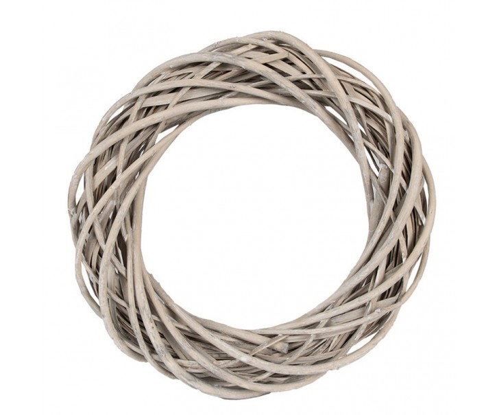 Přírodní šedý ratanový věnec Rattan S - Ø 30*6 cm Clayre & Eef