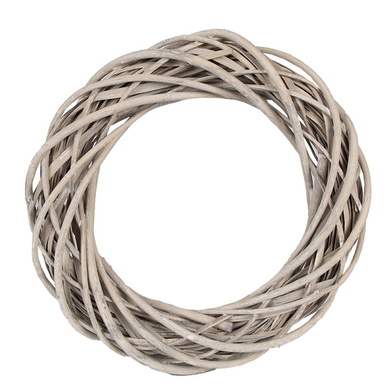 Přírodní šedý ratanový věnec Rattan S - Ø 30*6 cm Clayre & Eef Přírodní šedý ratanový věnec Rattan S - Ø 30*6 cm Clayre & Eef