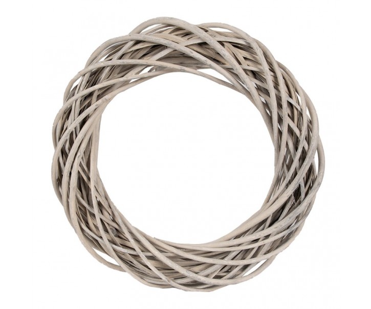 Přírodní šedý ratanový věnec Rattan M - Ø 40*7 cm Clayre & Eef