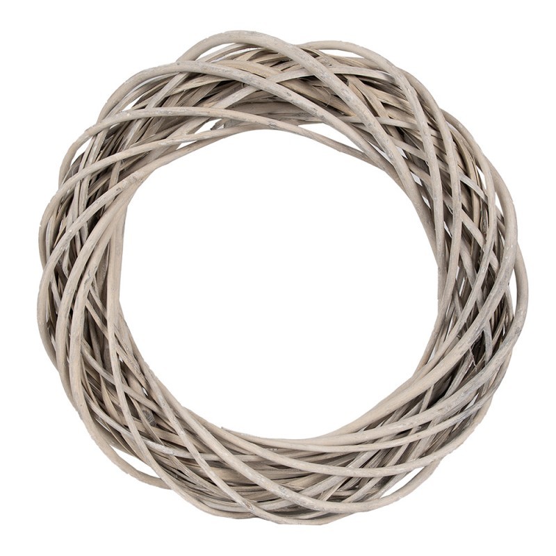Přírodní šedý ratanový věnec Rattan M - Ø 40*7 cm Clayre & Eef Přírodní šedý ratanový věnec Rattan M - Ø 40*7 cm Clayre & Eef