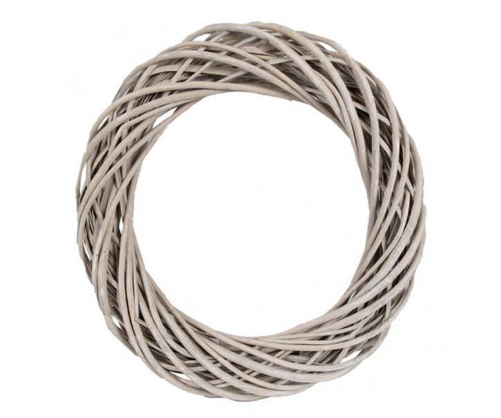 Přírodní šedý ratanový věnec Rattan L - Ø 50*9 cm Clayre & Eef