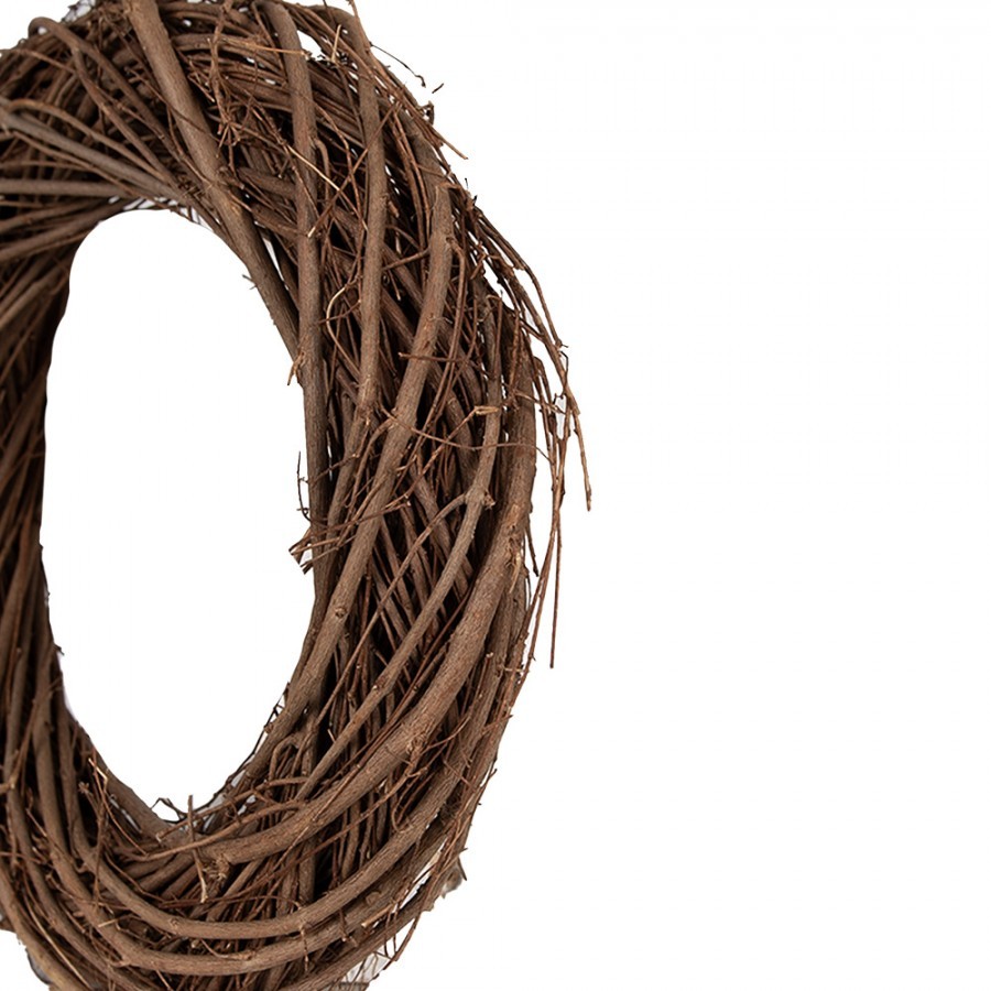 Přírodní hnědý proutěný věnec Woodly XS - Ø 25*5 cm Clayre & Eef Přírodní hnědý proutěný věnec Woodly XS - Ø 25*5 cm Clayre & Eef