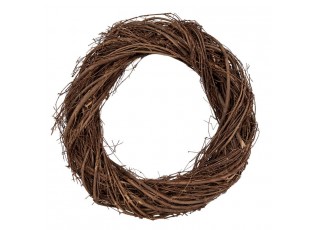 Přírodní hnědý proutěný věnec Woodly M - Ø 35*6 cm