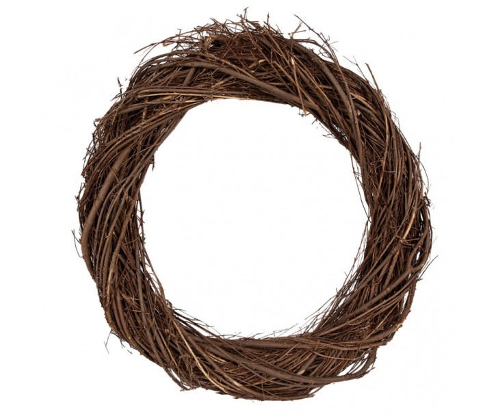 Přírodní hnědý proutěný věnec Woodly XL - Ø 45*7 cm Clayre & Eef