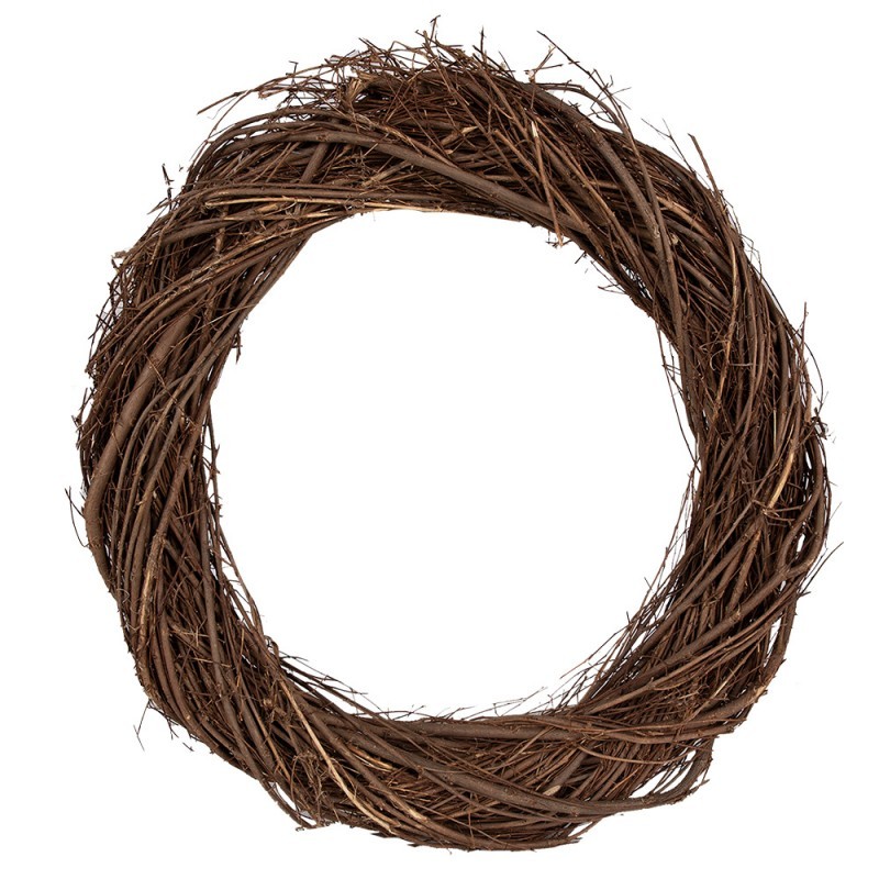 Přírodní hnědý proutěný věnec Woodly XL - Ø 45*7 cm Clayre & Eef Přírodní hnědý proutěný věnec Woodly XL - Ø 45*7 cm Clayre & Eef