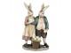 Dekorace králičí taťka s mamkou držící ptáčka - 15*8*26 cm Clayre & Eef