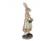 Dekorace králičí mamka s košíčkem vajíček - 9*8*25 cm Clayre & Eef