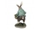 Dekorace králíček v zeleném kabátě s košem vajíček - 18*16*32 cm Clayre & Eef