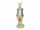 Dekorace králičí kluk v modrém saku s nůší - 11*11*30 cm Clayre & Eef
