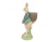 Dekorace králičí kluk v modrém saku s nůší - 11*11*30 cm Clayre & Eef