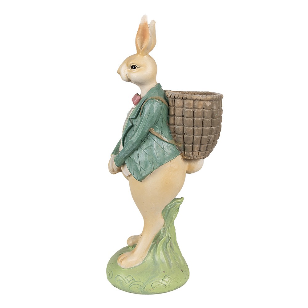 Dekorace králičí kluk v modrém saku s nůší - 11*11*30 cm Clayre & Eef Dekorace králičí kluk v modrém saku s nůší - 11*11*30 cm Clayre & Eef