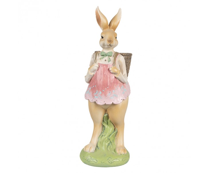 Dekorace králičí slečna s nůší - 11*11*31 cm Clayre & Eef
