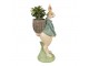 Dekorace králičí kluk v modrém saku s nůší - 11*11*30 cm Clayre & Eef