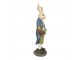 Dekorace králičí taťka v modrém saku s vajíčky - 17*10*38 cm Clayre & Eef
