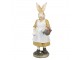 Dekorace králičí mamka v bílé zástěře s vajíčky - 14*11*38 cm Clayre & Eef
