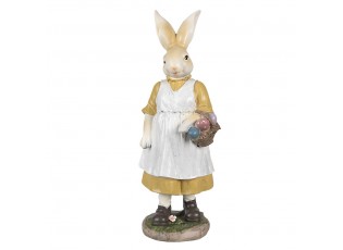Dekorace králičí mamka v bílé zástěře s vajíčky - 14*11*38 cm
