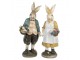 Dekorace králičí mamka v bílé zástěře s vajíčky - 14*11*38 cm Clayre & Eef