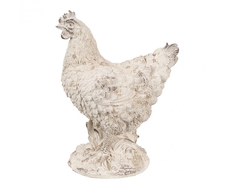 Béžová antik dekorace slepice - 21*12*26 cm Clayre & Eef