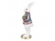 Dekorace bílý králík v košili a s vajíčkem - 11*10*26 cm Clayre & Eef