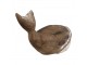 Hnědo-bílá dřevěná dekorace Velryba - 39*15*21 cm Clayre & Eef