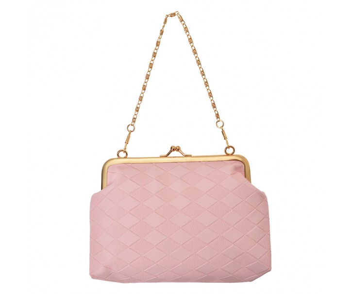 Růžová taštička na make-up s řetízkem - 8 cm Clayre & Eef