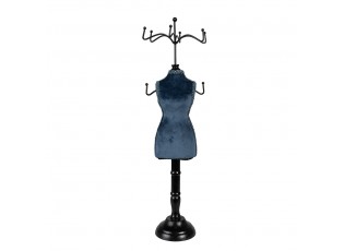 Modro-černý stojan na šperky ve tvaru figuríny - 12*12*39 cm