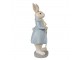 Dekorace králíček v modrém kabátě se zlatou hůlkou - 12*9*26 cm Clayre & Eef