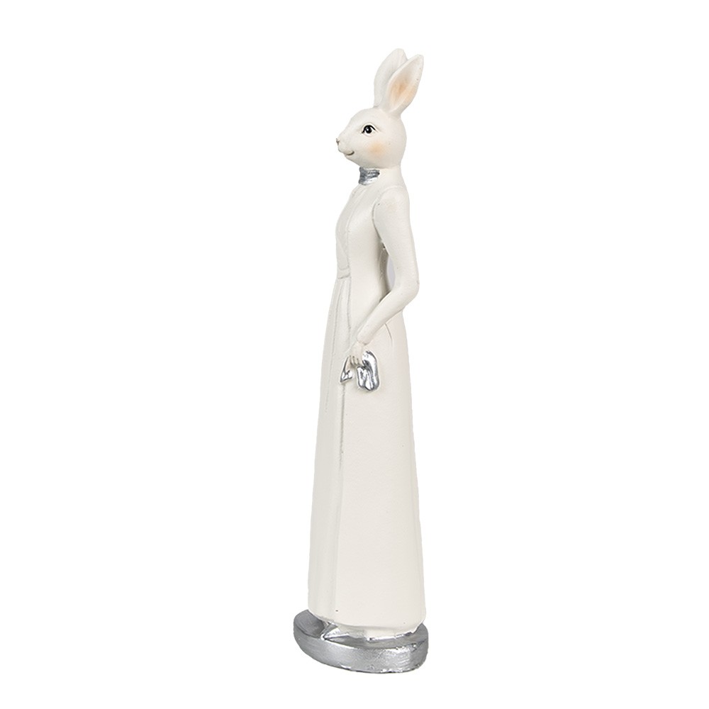 Bílá dekorace králičí žena v šatech - 5*5*20 cm Clayre & Eef Bílá dekorace králičí žena v šatech - 5*5*20 cm Clayre & Eef