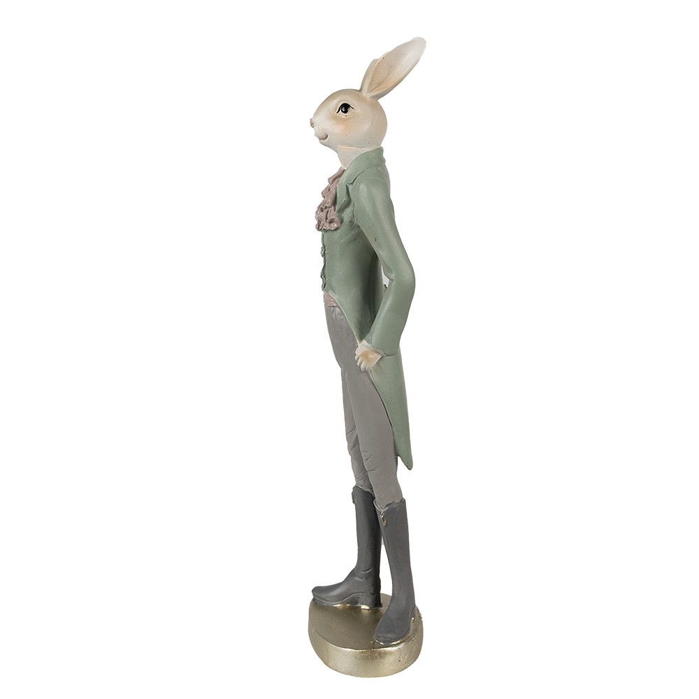 Dekorace králík elegán v zeleném fraku - 5*4*20 cm Clayre & Eef Dekorace králík elegán v zeleném fraku - 5*4*20 cm Clayre & Eef
