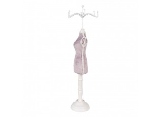Fialovo-bílý stojan na šperky ve tvaru figuríny - 12*12*39 cm