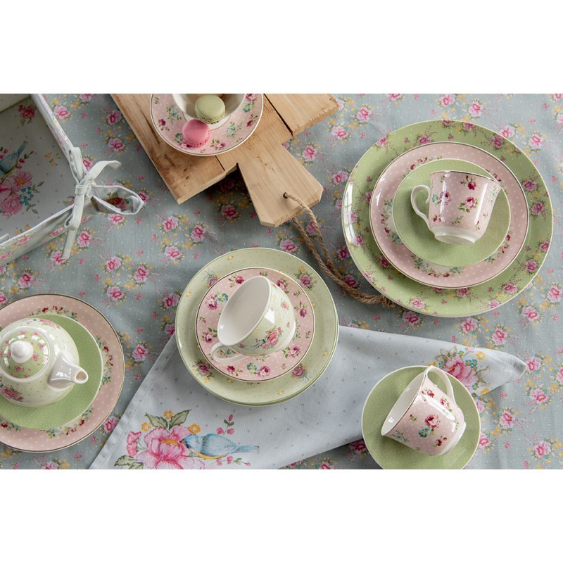 Růžový porcelánový dezetní talířek Laverne - Ø 20*2 cm Clayre & Eef Růžový porcelánový dezetní talířek Laverne - Ø 20*2 cm Clayre & Eef