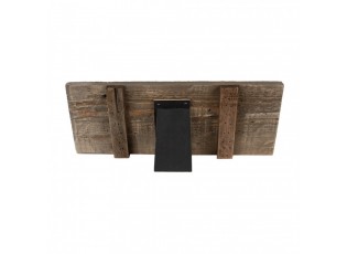 Hnědý antik dřevěný fotorámeček s klipem Clipp - 36*3*15 cm / 3x 9*13 cm