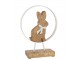 Dřevěná dekorace králíček s mašlí na podstavci - Ø 18*23,5 cm J-Line by Jolipa