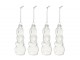 Set 4ks závěsná skleněná dekorace králíček - 4*4*11 cm J-Line by Jolipa