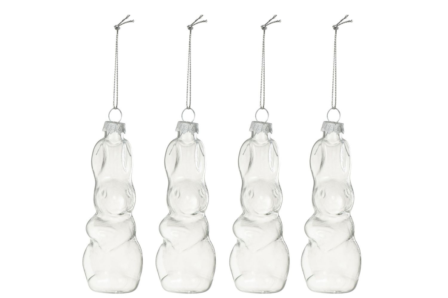 Set 4ks závěsná skleněná dekorace králíček - 4*4*11 cm